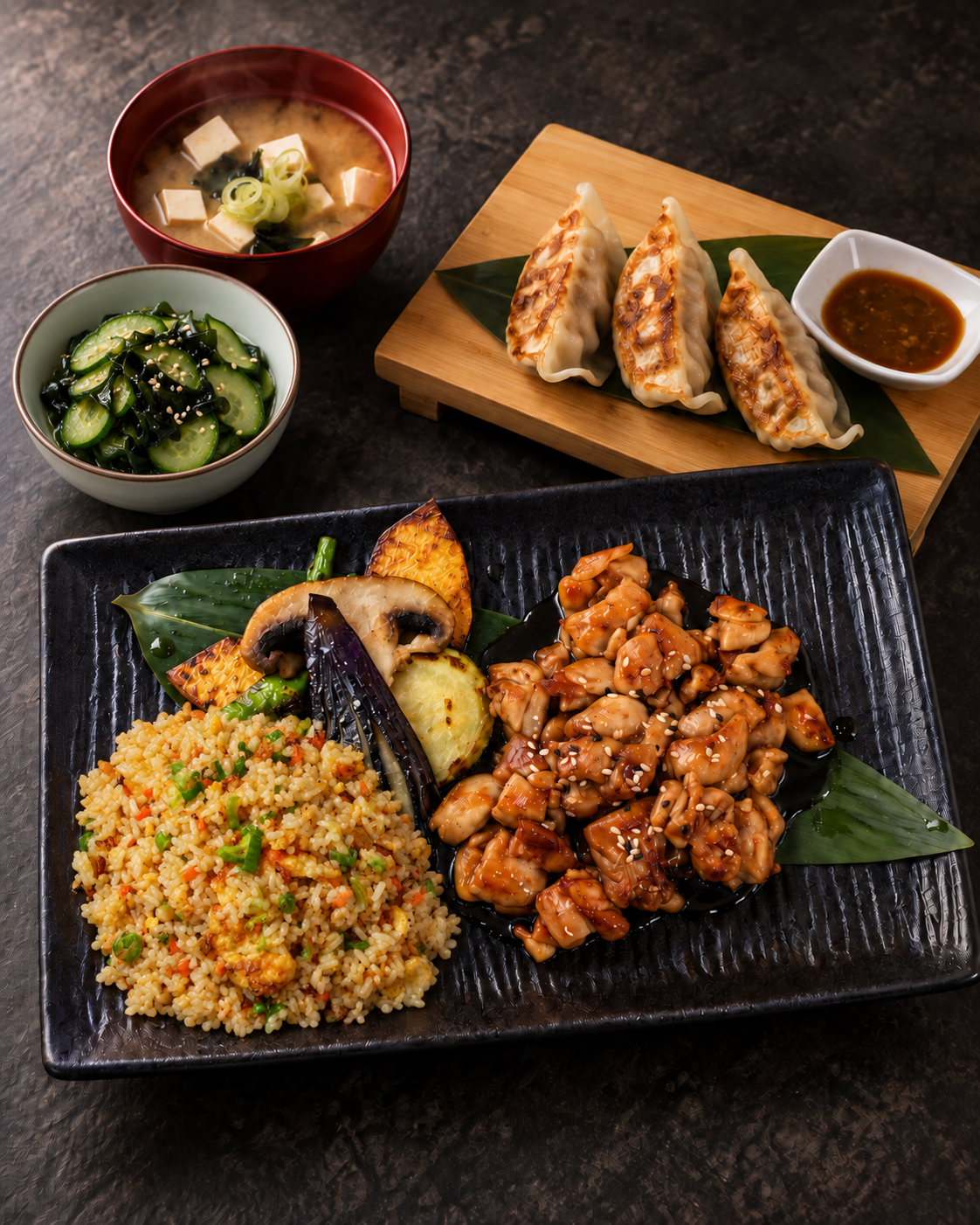 Lunch menu with Chicken teppanyaki