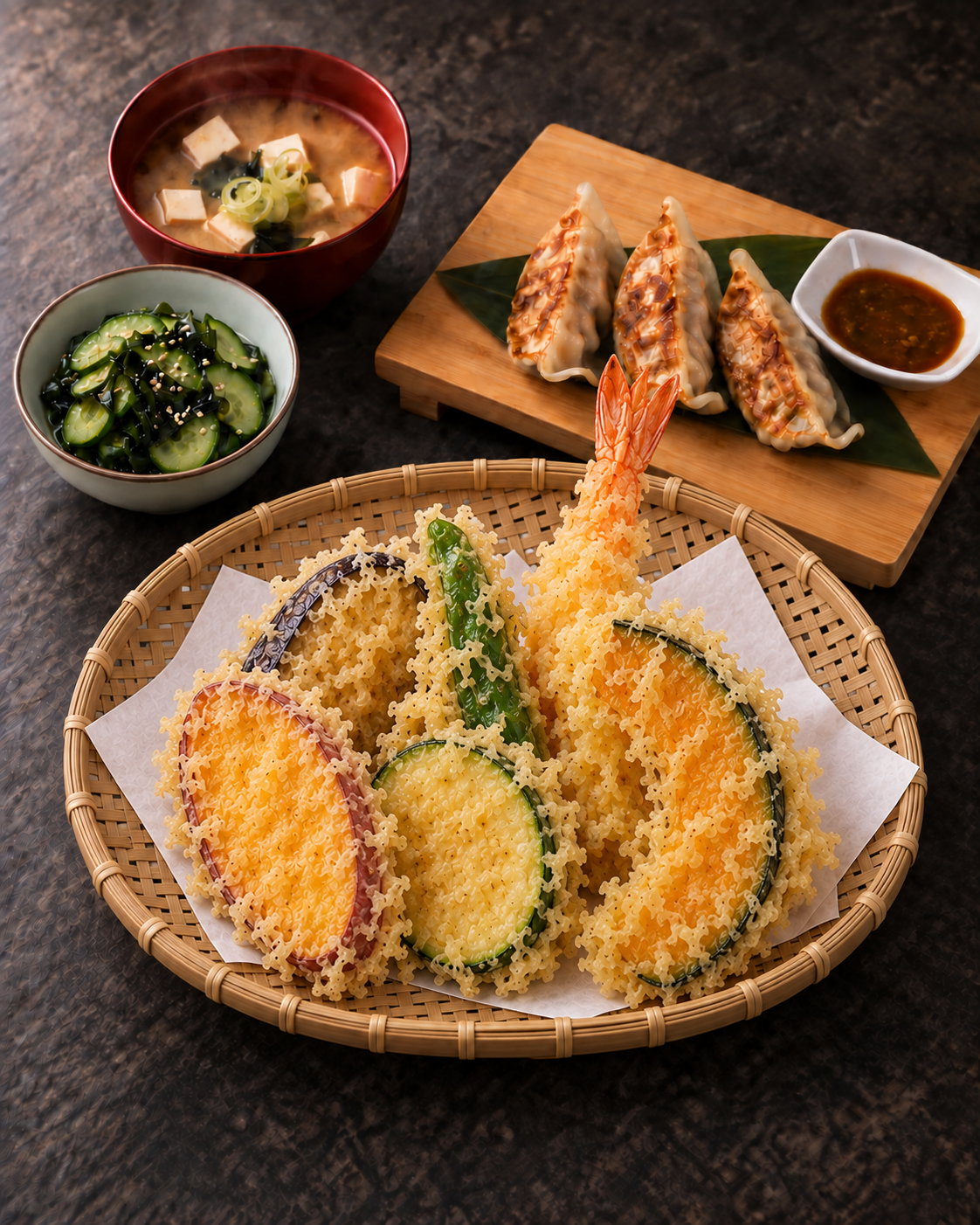 Lunch menu with Mixed tempura