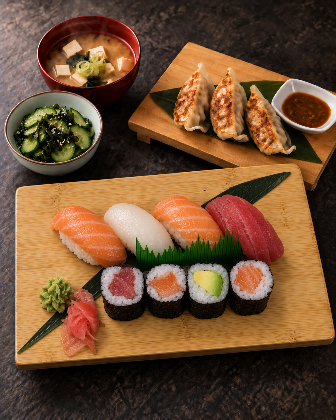 Lunch menu with Sushi & maki